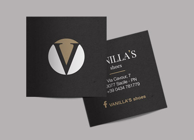 progettazione grafica biglietto da visita Vanilla's Shoes Sacile