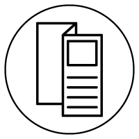 icona pieghevole e brochure